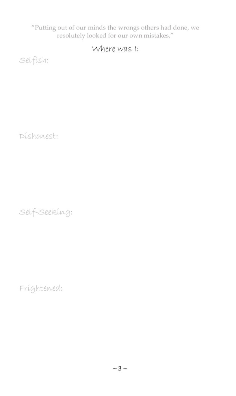 Making Our Grudge List A Fourth Step Inventory Workbook