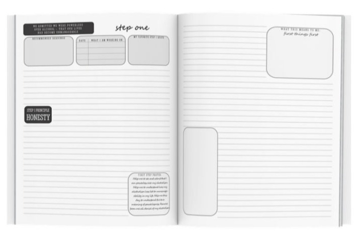 AA 12 STEP WORKBOOK: AA Twelve Steps Journal To Sobriety & Addiction Recovery In Anonymous Fellowships With Added 4th Step Inventory Worksheets