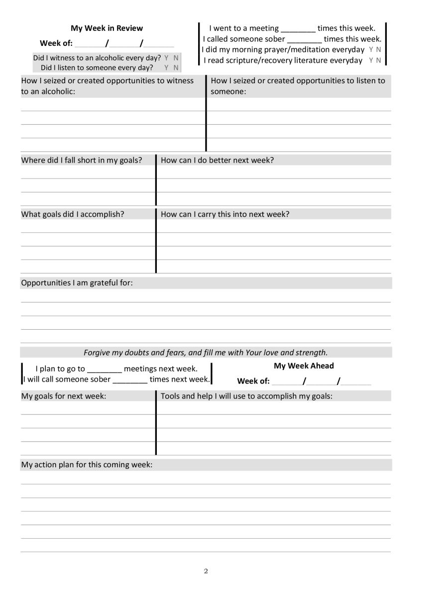 10th Step Weekly Check-Ins For Recovering Alcoholics & Other Addicts