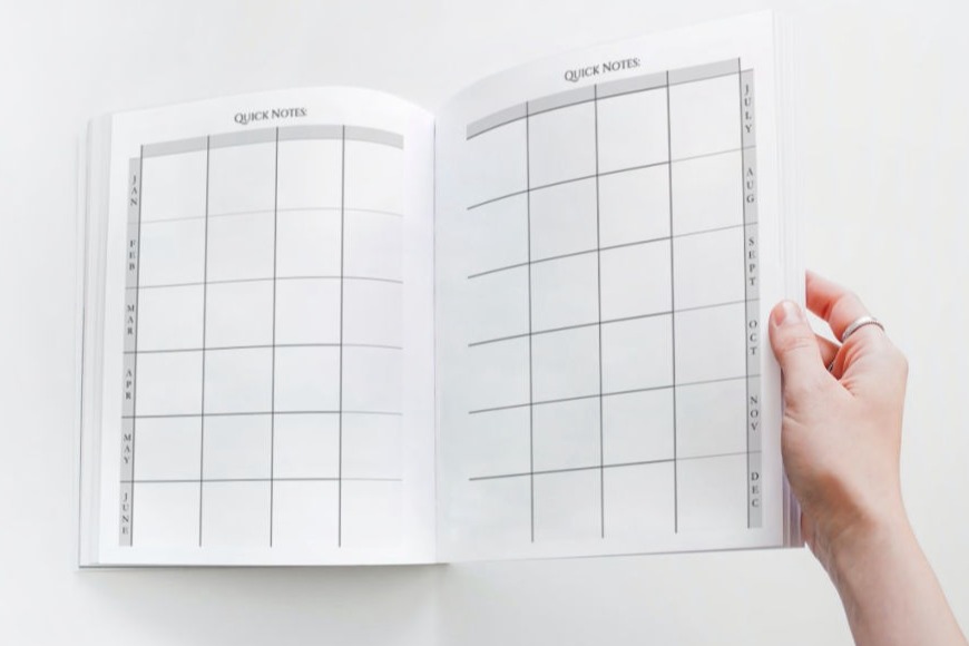 Future planning and notes pages in the back of the planner