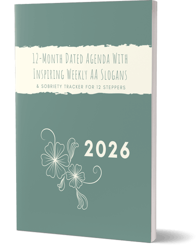 2026 Personal Planner for AA NA 12 Step Fellowship in Sage Green