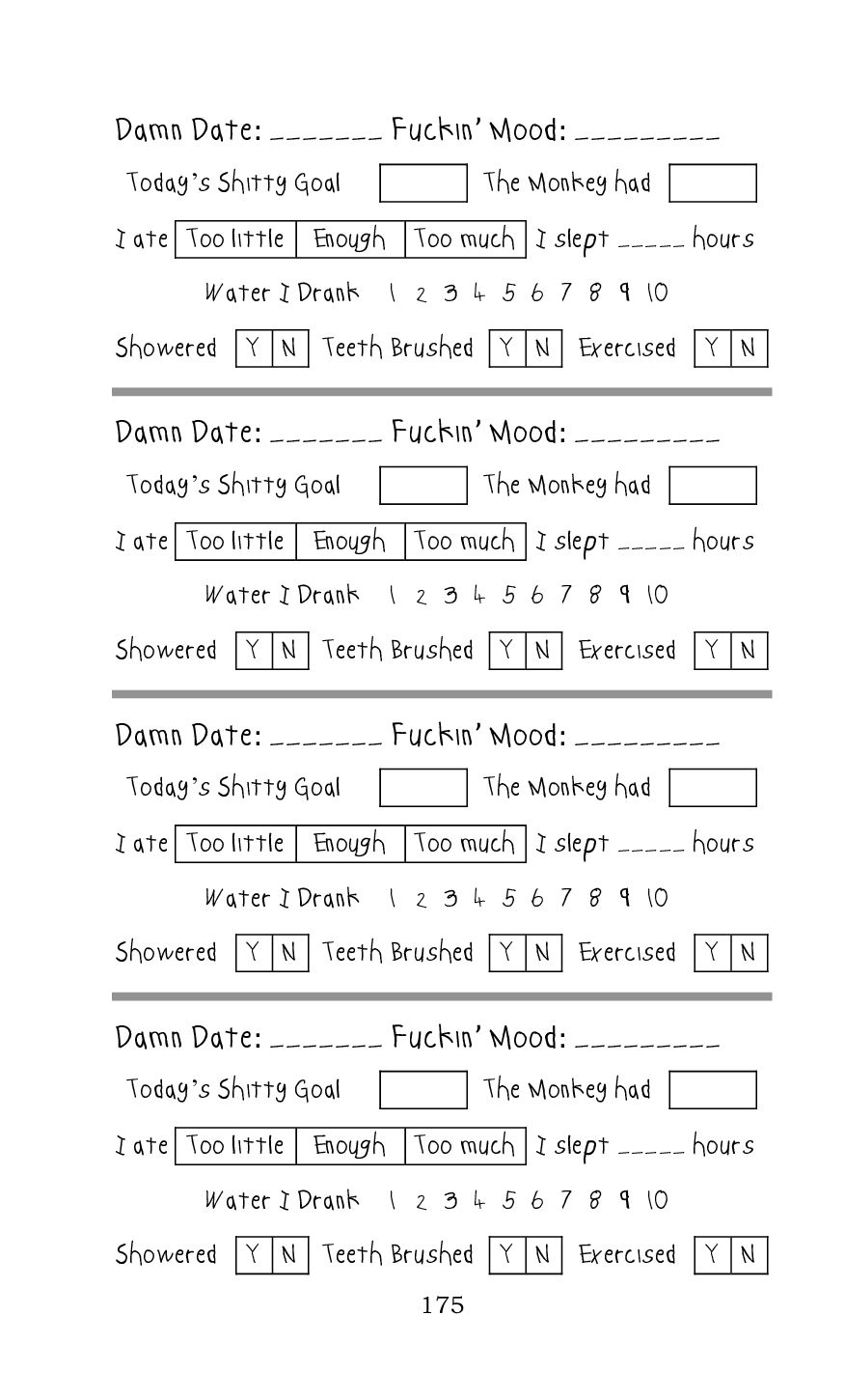 Inside Get That  Funky Monkey Off My Back! The Smoker’s Way To Quit (A Sweary Kickass Trigger Tracker With Daily Personal Care Check-Ins For Smokers And Other Addicts) 