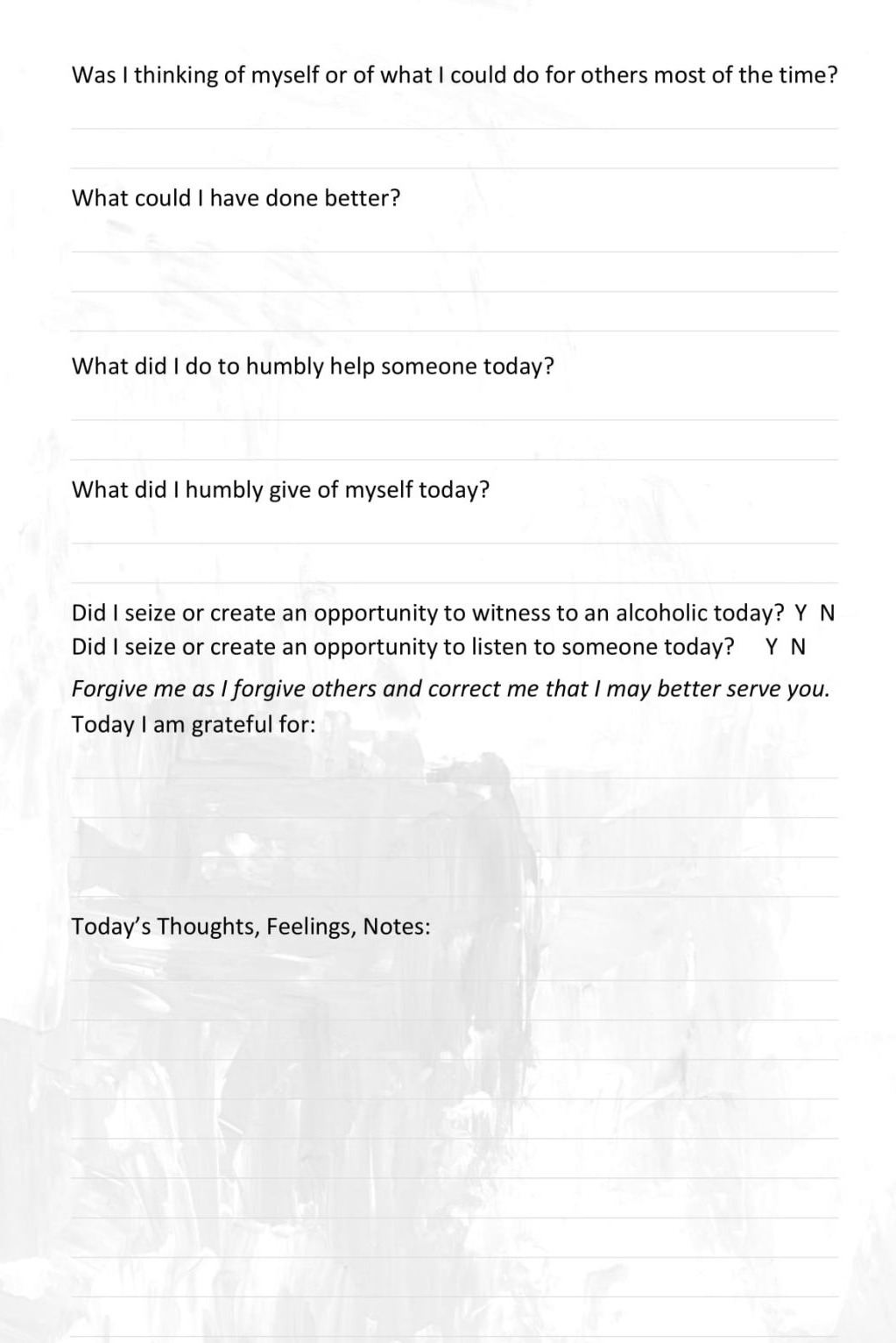 12 step workbook and 10th step daily journal