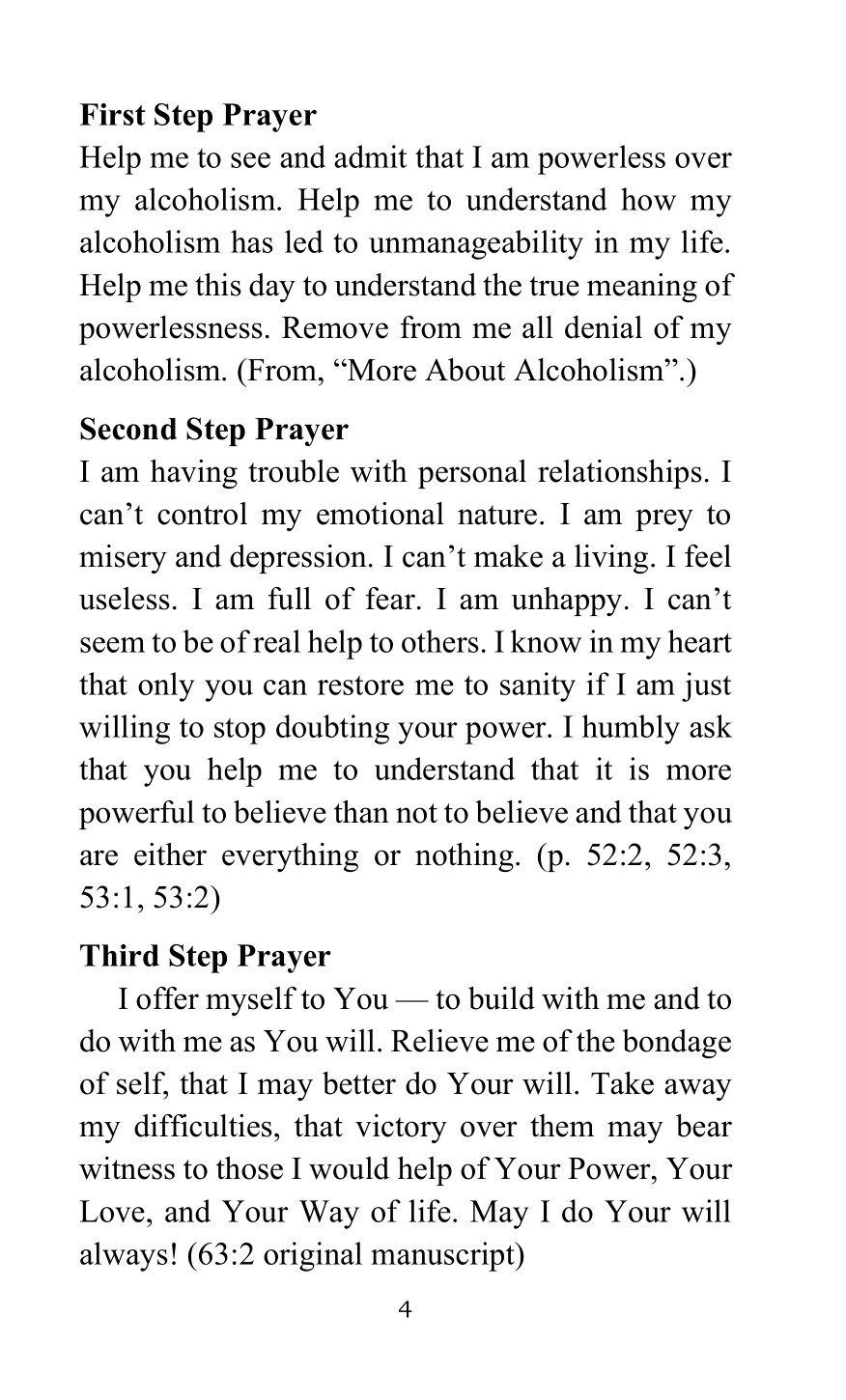 Alcoholics Anonymous 12 Step Prayers
